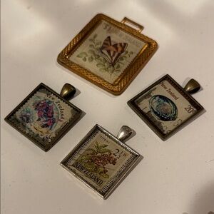 New Zealand Stamp Pendant Set